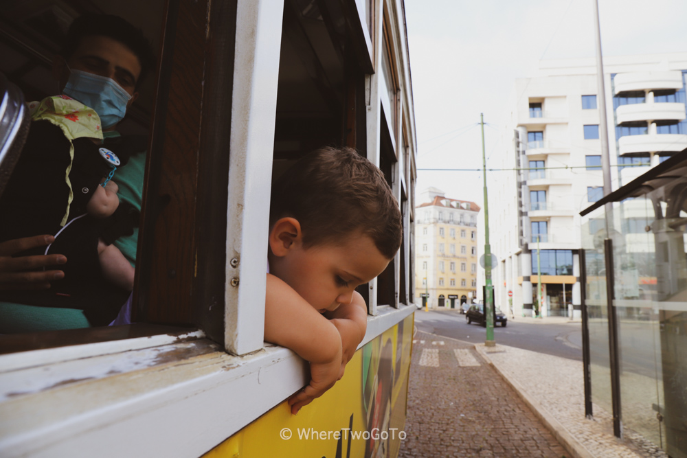 Lisbon tram during pandemics
