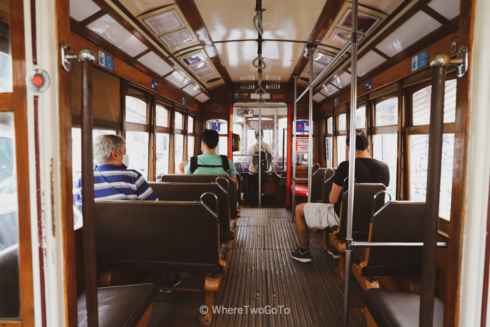 Lisbon tram during pandemics