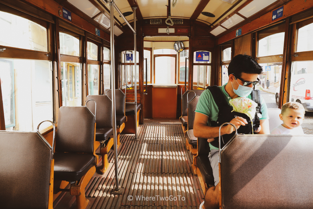 Lisbon tram during pandemics